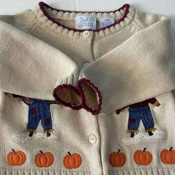 Y2K 2nd Step Fall Tan Scarecrow Pumpkin
Cardigan button Sweater 12M - Picture 4 of 10